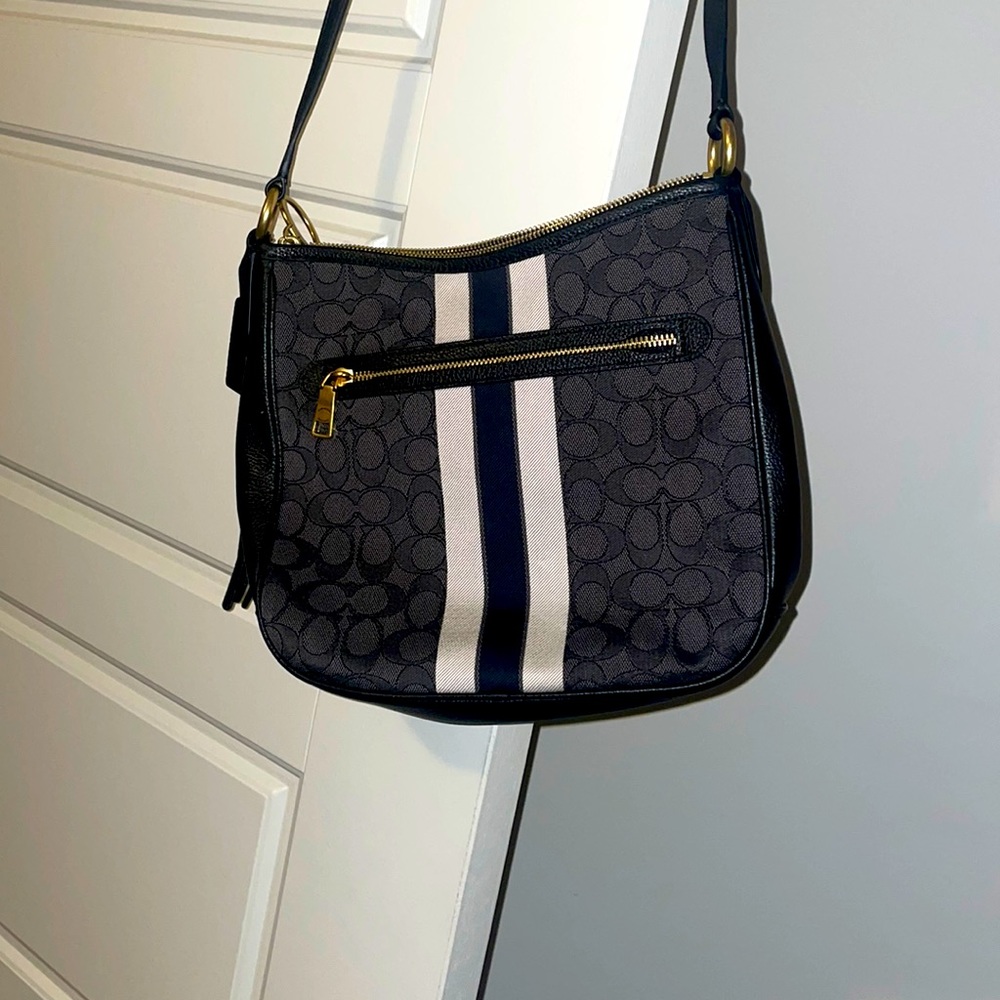 Dempsey File Bag In Signature Jacquard With Stripe And Coach Patch